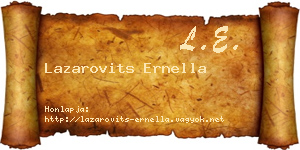 Lazarovits Ernella névjegykártya